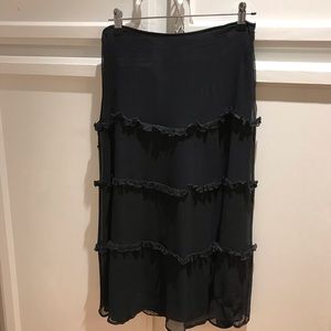 50% silk 50% polyester mid length skirt